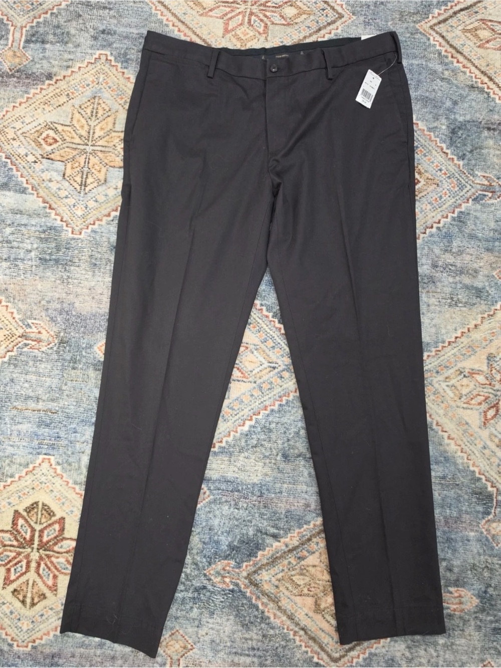 Brooks Bros 346 Dress Pants Mens 38x32 Black Advantage Chino Stretch Flat Front